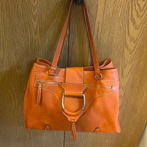 Auth Dolce & Gabbana D-ring Leather Tote